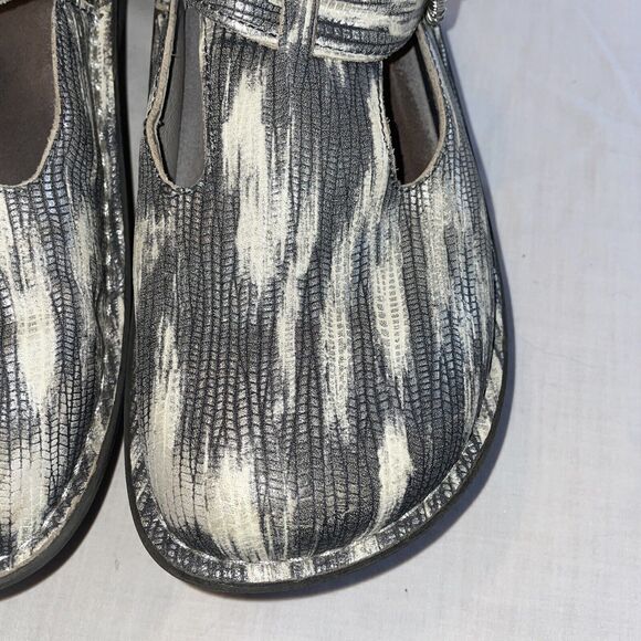 Alegria Comfort Mules Women’s Size 38 U.S. 7 Medium Gray Leather Platform Casual - Picture 9 of 12